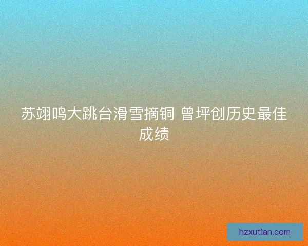 苏翊鸣大跳台滑雪摘铜 曾坪创历史最佳成绩