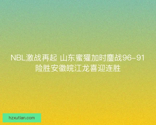 NBL激战再起 山东蜜獾加时鏖战96-91险胜安徽皖江龙喜迎连胜